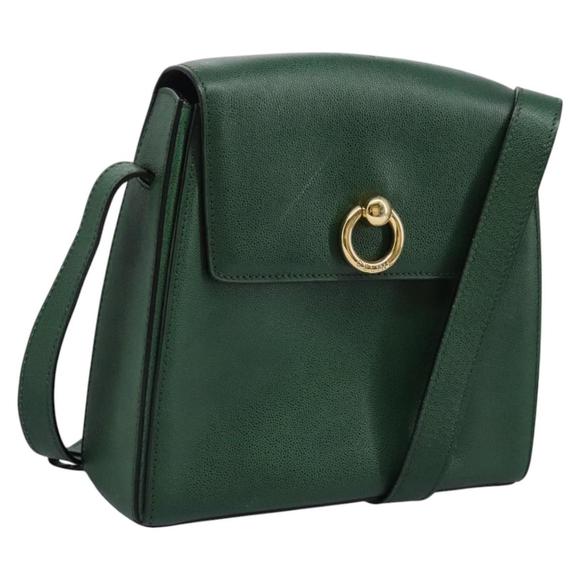 CELINE Shoulder Bag Leather Green Auth 113096V - Picture 1 of 16